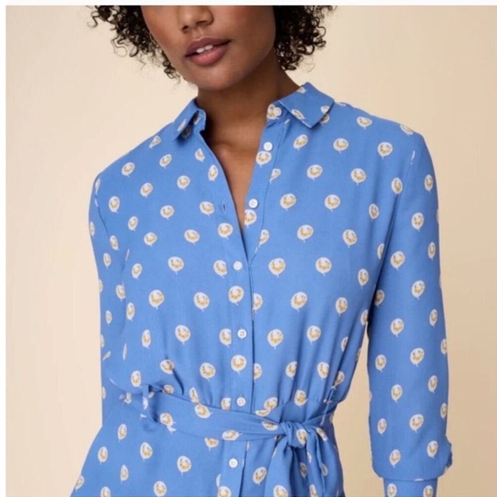 Untuckit size 6 Susan midi dress block print long sleeve button down shirt dress - Picture 9 of 11